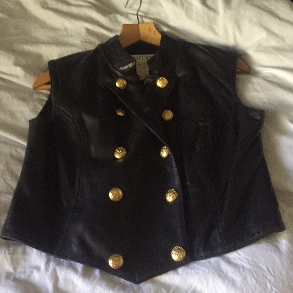 Super soft black leather vest